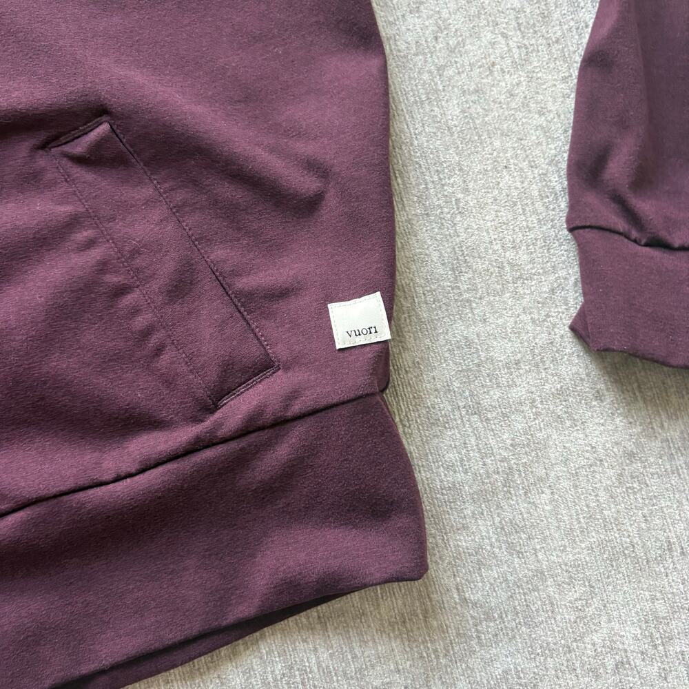 Vuori Modern Halo Full Zip in Maroon - Picture 6 of 8